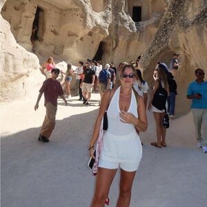 SHEIN White Halter Top & short set